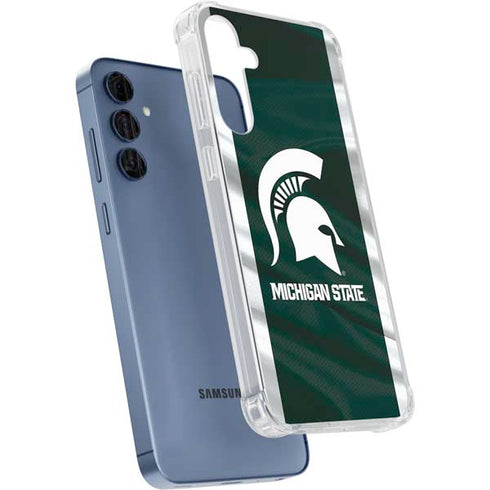 Michigan State University Away Grey Jersey Galaxy A35 5G Clear Case